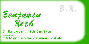benjamin meth business card